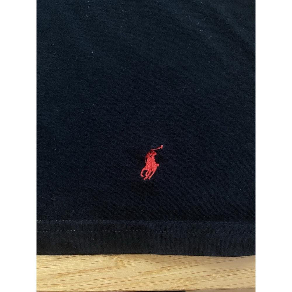 Polo Ralph Lauren Men Short Sleeve Crew Neck Black T-Shirt Sz 1XL Red Logo - Picture 2 of 9